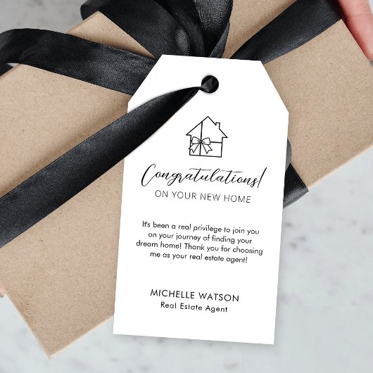 ミニマル不動産販売代理店シンプルギフトラベル ギフトタグ