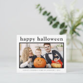 ミニマル不気味ハッピーハローウィン家族1写真 シーズンポストカード (スタンド正面)