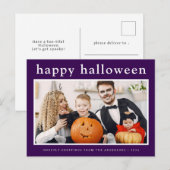ミニマル不気味ハッピーハローウィン家族1写真 シーズンポストカード (正面/裏面)