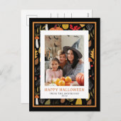 ミニマル不気味ハッピーハローウィン1写真 シーズンポストカード (正面/裏面)