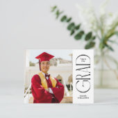 ミニマル両面フォト空白の卒業 サンキューカード (スタンド正面)