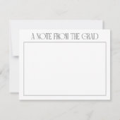 ミニマル両面フォト空白の卒業 サンキューカード (裏面)