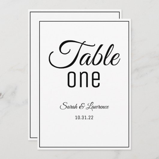 ミニマル両面披露宴テーブル番号 (正面/裏面)