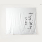 ミニマル中立ハッピーバースデー名の背景 タペストリー (正面(横))