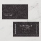 ミニマル串ストライプ材(木炭) 名刺 (正面/裏面)