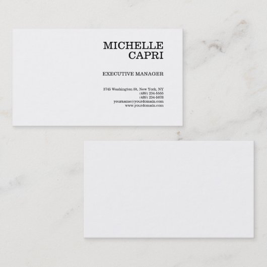 ミニマル主義の平原モダン印刷を受ける 名刺 (正面/裏面)