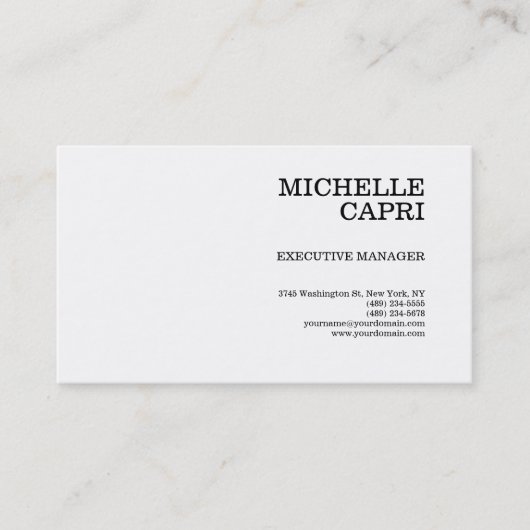 ミニマル主義の平原モダン印刷を受ける 名刺 (正面)