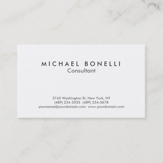 ミニマル主義の平原モダン印刷を受ける 名刺 (正面)