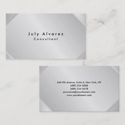 ミニマル主義の平原モダン印刷を受ける 名刺 (正面/裏面)