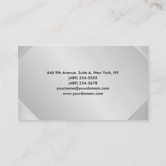 ミニマル主義の平原モダン印刷を受ける 名刺 (裏面)