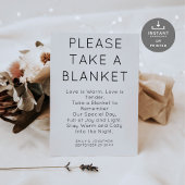 ミニマル主義者が毛布結婚の看板を取る ポスター