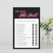 ミニマル主義者の彼は彼女がブライダルシャワーゲームを言った (スタンド正面)