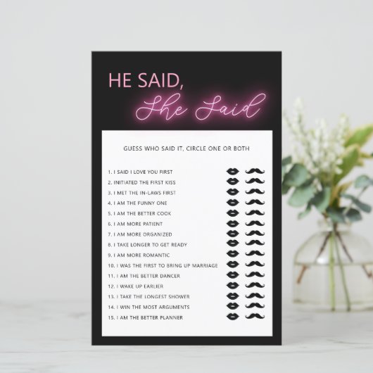 ミニマル主義者の彼は彼女がブライダルシャワーゲームを言った (スタンド正面)