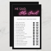 ミニマル主義者の彼は彼女がブライダルシャワーゲームを言った (正面/裏面)