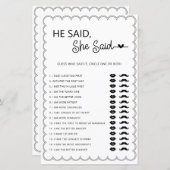 ミニマル主義者の彼は彼女がブライダルシャワーゲームを言った (正面/裏面)