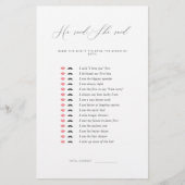 ミニマル主義者の彼は彼女はブライダルシャワーゲームを言った (正面)