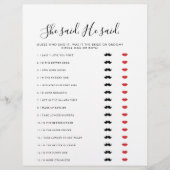 ミニマル主義者の彼は彼女はブライダルシャワーゲームを言った (正面)