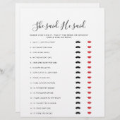 ミニマル主義者の彼は彼女はブライダルシャワーゲームを言った (正面/裏面)