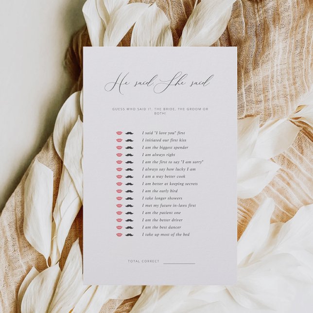 ミニマル主義者の彼は彼女はブライダルシャワーゲームを言った (クリエイターアップロード済み)