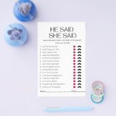 ミニマル主義者の彼は彼女はブライダルシャワーゲームを言った チラシ (シングル)