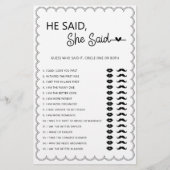 ミニマル主義者の彼は彼女はブライダルシャワーゲームフライと言った チラシ (正面)