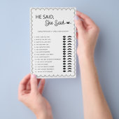 ミニマル主義者の彼は彼女はブライダルシャワーゲームフライと言った チラシ (ハンドル)