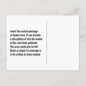 ミニマル主義者「ありがとう!」 ポストカード (裏面)