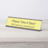 ミニマル主義者「どうぞ座って！」 デスクネームプレート (正面)