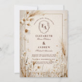 ミニマル乾燥フローラニュートラル結婚ズ 招待状 (正面)