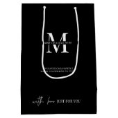 ミニマル企業のイベントブランドのビジネスロゴ ミディアムペーパーバッグ (裏面)