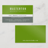 ミニマル企業のシンプル白草グレイ 名刺 (正面/裏面)