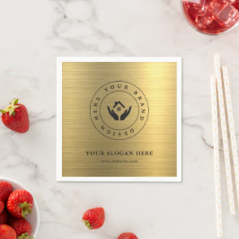 ミニマル企業のブランディングデザインペーパーナプキン スタンダードカクテルナプキン