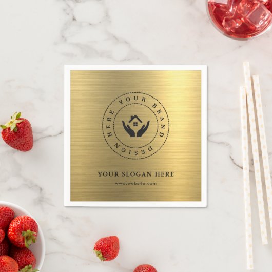 ミニマル企業のブランディングデザインペーパーナプキン スタンダードカクテルナプキン (インサイチュ)