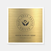 ミニマル企業のブランディングデザインペーパーナプキン スタンダードカクテルナプキン (正面)