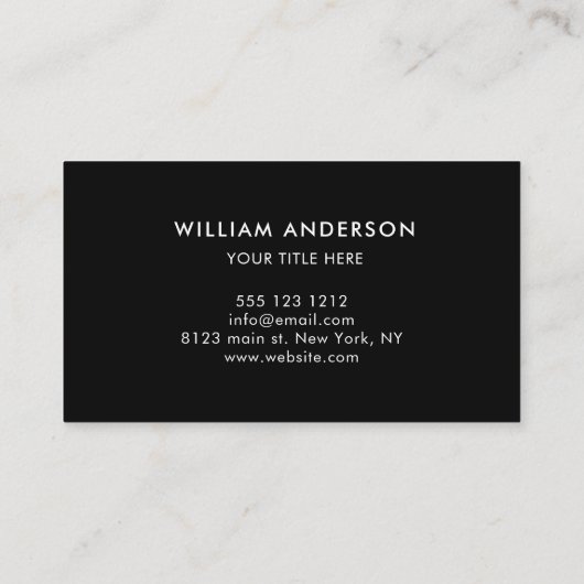 ミニマル企業のプロフェッショナル白黒 名刺 (裏面)