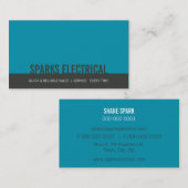 ミニマル企業のモダンはっきりしたブロック灰色ティール（緑がかった色）青 名刺 (正面/裏面)