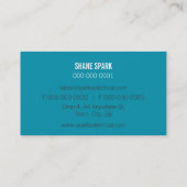 ミニマル企業のモダンはっきりしたブロック灰色ティール（緑がかった色）青 名刺 (裏面)