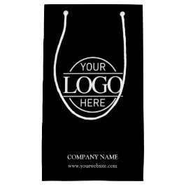 ミニマル企業のリストブラック会社のロゴ スモールペーパーバッグ