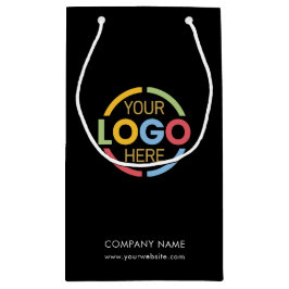 ミニマル企業のリストブラック会社のロゴ スモールペーパーバッグ