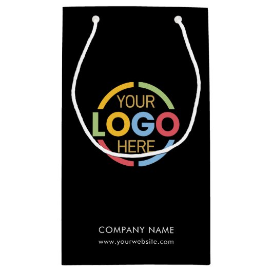 ミニマル企業のリストブラック会社のロゴ スモールペーパーバッグ (裏面)