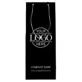 ミニマル企業のリストブラック会社のロゴ ワインギフトバッグ (裏面)