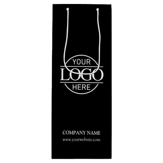 ミニマル企業のリストブラック会社のロゴ ワインギフトバッグ (正面)