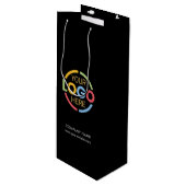 ミニマル企業のリストブラック会社のロゴ ワインギフトバッグ (正面アングル)