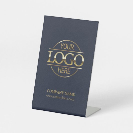 ミニマル企業のリストブルー会社のロゴ 台座サイン (正面)