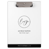 ミニマル企業のリストロゴ白黒カンパニー クリップボード (正面)