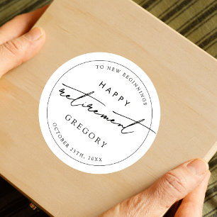 ミニマル企業の白黒退職パーティー ラウンドシール