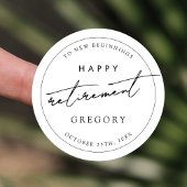 ミニマル企業の白黒退職パーティー ラウンドシール