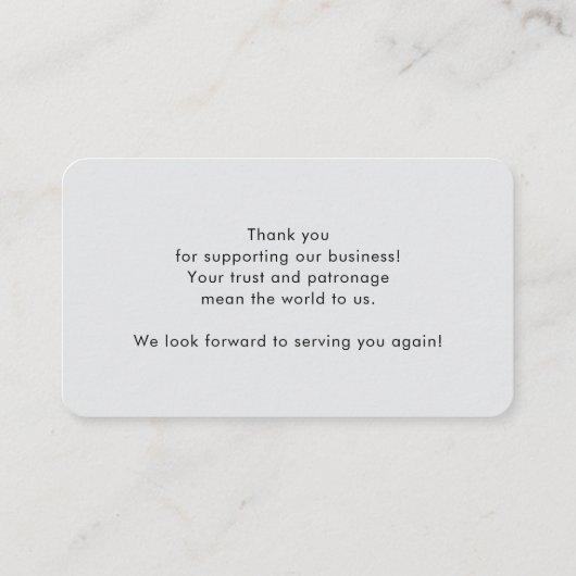 ミニマル企業のBusiness Card Insert 名刺 (裏面)