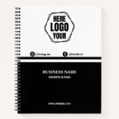 ミニマル企業ブランド事業ブラック&ホワイト ノートブック (正面)