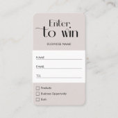 ミニマル企業ロゴくじ引き賞品引換券 プレイスカード (正面)